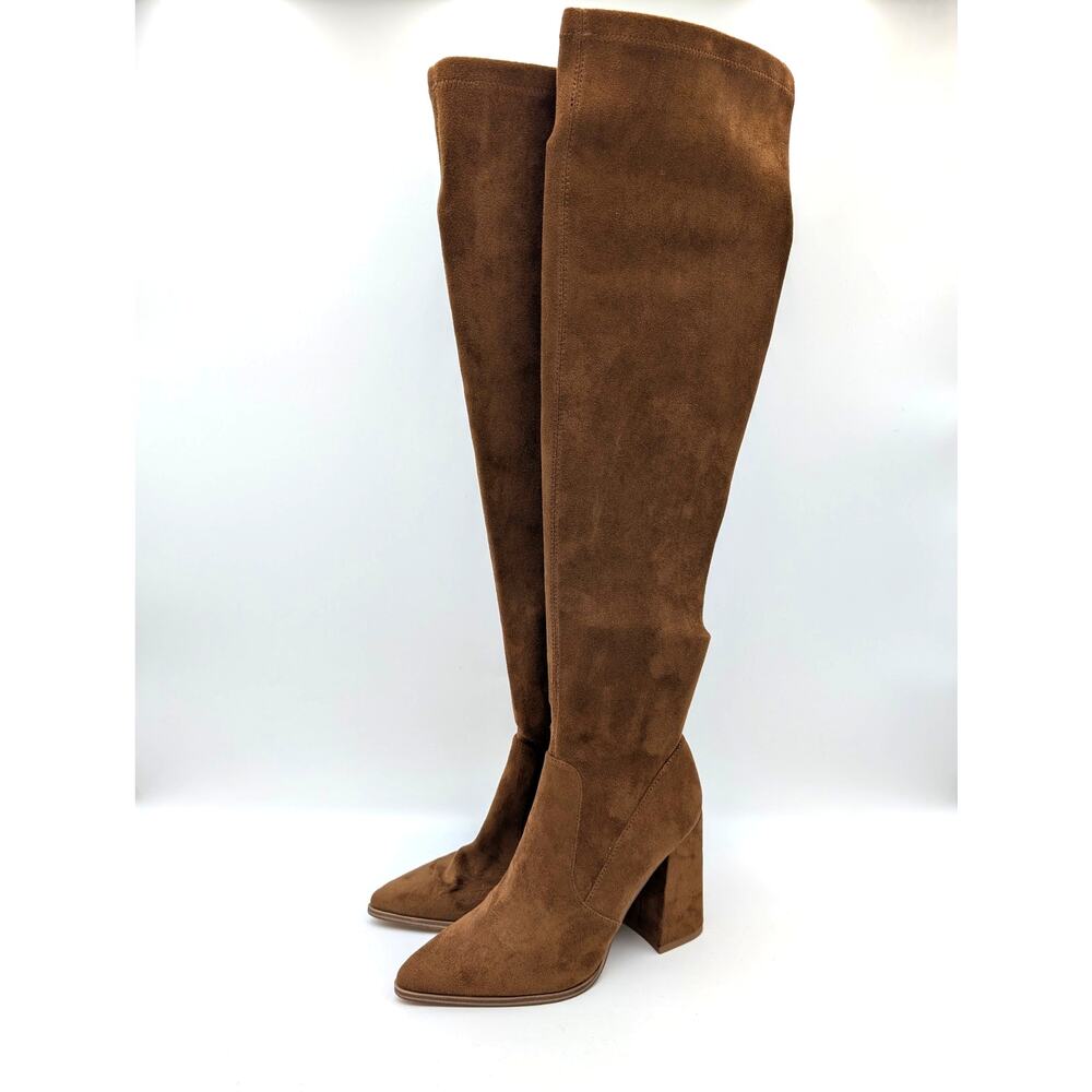 Steve Madden Tava Over the Knee Boots Women's Pointed Toe Brown Size US7.5M EU38